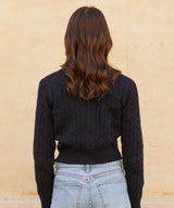 クロップニットカーディガン/RCH crop knit cardigan navy