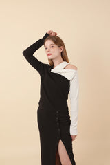 ツイストオフショルダーTシャツ