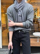 LMN Regular Roll-Up Denim Pants (Black)