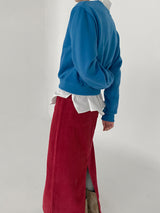 カラーリーズクロップスウェットシャツ/Color Raised Crop Sweatshirt [ Yellow ]