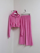 ベルベットクロップドフーディー/22 VELVET CROPPED HOODY