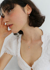 Heart pearl earrings / silver 