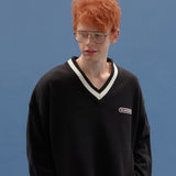 BASIC V NECK  KNIT SWEATER_BLACK (6610795430006)
