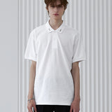 COLLAR IRON TIP PIQUE T-SHIRT WHITE (6566845153398)