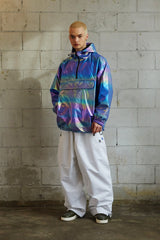 コージーフーデッドアノラックジャケット/BSR2223FWJK087 COZY HOODED ANORAK JACKET HOLOGRAM BLUE