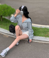 [Bellide made/Seasonal Item] ツーウェイフーデッドクロップドウィンドブレーカー
