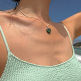 グラスハートネックレス/GLASS HEART NECKLAE(DEEP GREEN)
