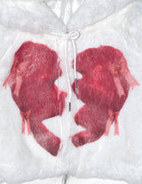 Broken Heart Fluffy Hooded Jacket