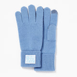 BUBBLE LABEL CASHMERE WOOL BLENDED GLOVES_BLUE