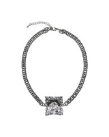 Rose shirring choker necklace