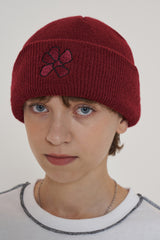 FLOWER BEANIE / WINE (6600122171510)