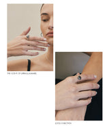 Crystal Heart Ring (Black)