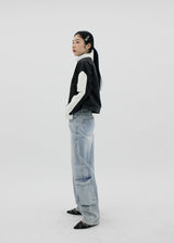 レイシングカラーマッチングレザージャケット / Racing color matching leather jacket (2color)