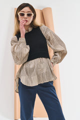 バックニットスリーブレス / Back Point Knit Sleeveless (3 colors)