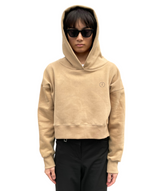 プリントクロップドフーディ / Print Cropped Hoodie-BEIGE