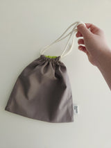 Two tone string pouch - dim gray L
