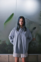 EARTH-COLOR PLEATS SHIRT (Cloudy Sky) / アースカラープリーツシャツ
