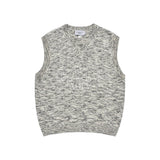 [24SS] SYMBOL LOGO MULTI COLOR V NECK KNIT VEST GREY