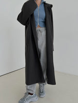 ウールフードロングコート / Wool hood long coat (3color)