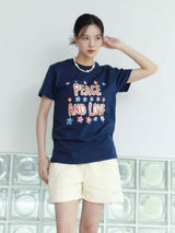 Peace and love shortPeace and love short sleeve T-shirts navy (6594388820086)