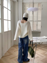 Villadi Unique Zipper Pocket Long Wide Denim Pants
