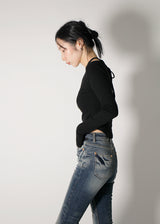 ラップストリングコルゲーテッドTシャツ / Wrap string corrugated T-shirt (4color)