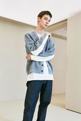 エルボーセクションヘビーカーディガン/ELBOW SECTION HEAVY CARDIGAN GREY