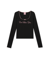 CAT BLESS RIBBON LONG SLEEVE - BLACK