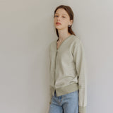 SMALL STRIPE CARDIGAN_OLIVE (6600101658742)