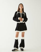 ブークルニットレッグウォーマー/BOUCLE KNIT LEG WARMERS BLACK