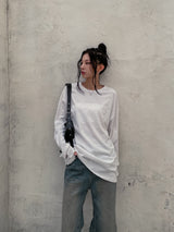 (UNISEX) シルキーデイリーオーバーウォーマー長袖