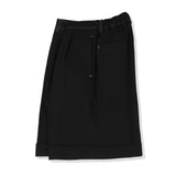 STITCH WIDE TURN UP HALF PANTS BLACK (6554120552566)