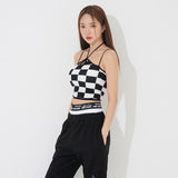 チェッカークロップトップ/TOP(9228) Checker Crop Top (with Cap)