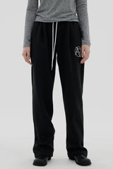 カラーコンビネーションレタリングブラッシュトレーニングパンツ / Color combination lettering brushed training pants (3color)