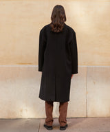 ウールブレンドオーバーサイズロングコート/RCH wool blended oversized long coat black