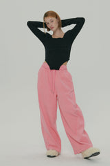  SOFT SQUARE NECK TOP / BLACK