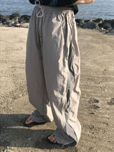 Effect mesh nylon pants