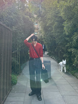 クボセミワイドローデニムパンツ / Kubo Semi-Wide Raw Denim Pants (2 colors)