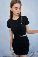 HIDE Tube Top Cardigan (Black) (6570970841206)