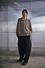 ROUND-COLLAR 7G KNIT CARDIGAN (Beige) / ラウンドカラーニットカーディガン