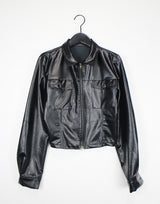 レザージップアップジャケット / Leather Zip-Up Jacket (2color)