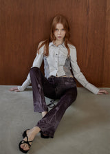 ビンテージレースクロップドシャツ/VINTAGE LACE CROPPED SHIRT