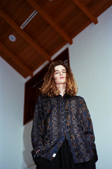 "PRE-ORDER 4/16~" WOOD-CUT DROP-SHOULDER SHIRT (Black) (6546130862198)