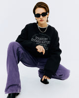 スプレーアーチロゴクロップスウェット/SPRAY ARCH LOGO CROP SWEATSHIRT-CHARCOAL