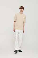 スモールチェリーニット半袖Tシャツ / UNI SMALL CHERRY SHORT SLEEVED KNIT KS [BEIGE]