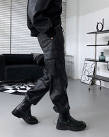 RUヴィーガンレザーストリングカーゴパンツ / RU Vegan Leather String Cargo Pantsヴィーガン