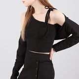 セット リボンノースリーブ&ボレロ / SET Ribbon Sleeveless Bolero Black