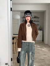 ヒーランコーデュロイゴールデンカラークロップブルゾンジャケット