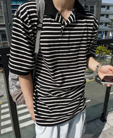 ツーストライプカラー半袖Tシャツ