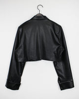 ローズレザークロップジャケット / Rose Leather Crop Jacket (2color)